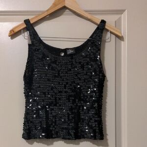 Hollister Shimmering Black Sequin Tank Top